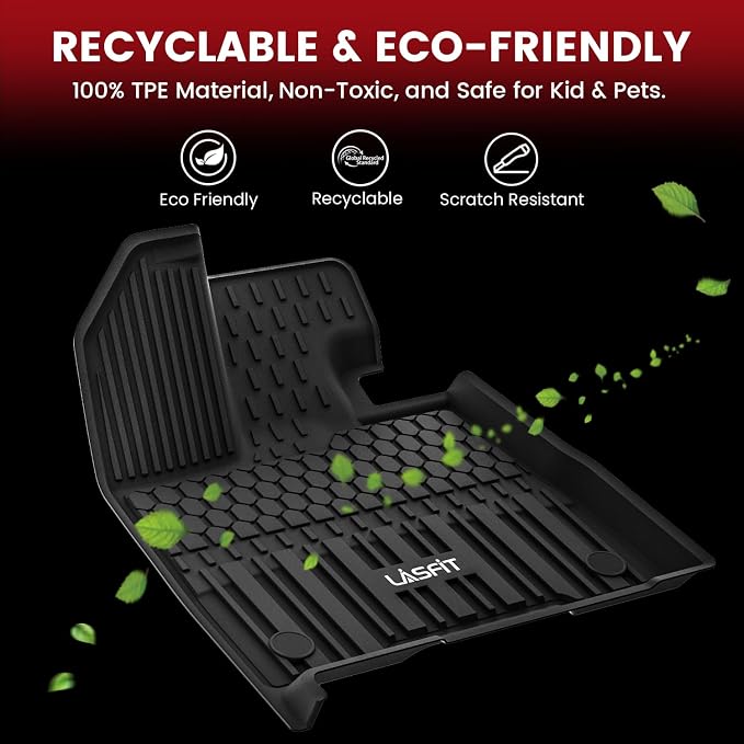 LASFIT Floor Mats&Trunk Mats for Toyota Sienna 7 Seats 2021-2025 2026 (not fit 25 26 Platinum) All Weather TPE Custom Fit Floor Liner for Sienna XLE/XSE/Limited/Edition 7 Passenger