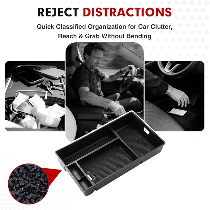 Autorder Center Console Organizer for 2022 2023 2024 2025 2026 Lexus NX NX 250/NX 350/NX 350h 450h+ Accessories Armrest Storage Box Secondary Insert Tray with Anti-Slip Mat
