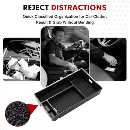 Autorder Center Console Organizer for 2022 2023 2024 2025 2026 Lexus NX NX 250/NX 350/NX 350h 450h+ Accessories Armrest Storage Box Secondary Insert Tray with Anti-Slip Mat
