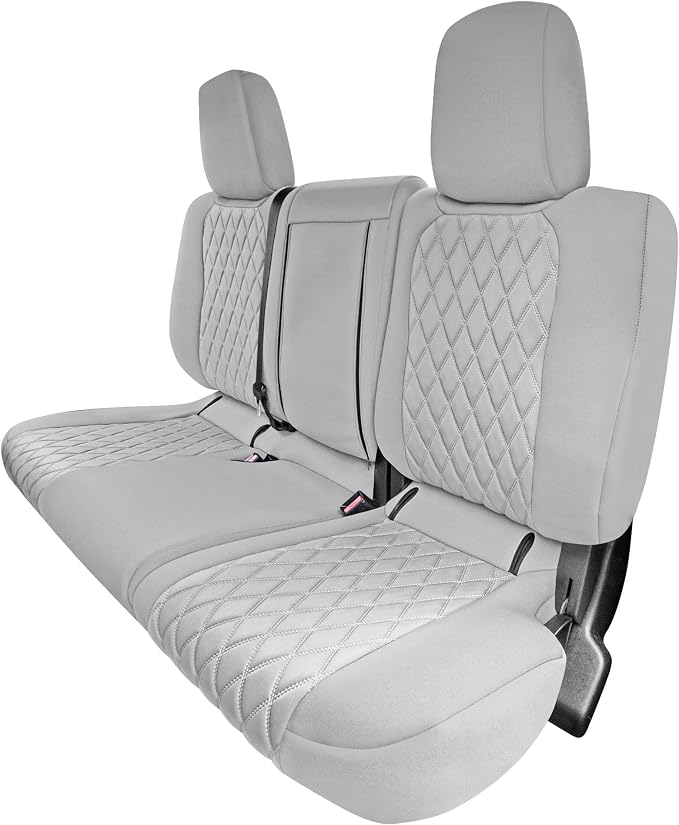FH Group Custom Fit Car Seat Covers Specifically Made for 2022-2026 Nissan Frontier, Full Set Gray Ultraflex Neoprene Waterproof Automotive Seat Covers for Pickup Truck, Nissan Accessories