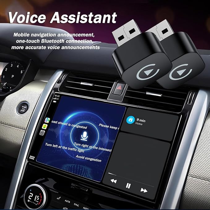 Wireless Carplay Adapter for Mazda CX‑90 2024 2025, Plug and Play Car Play Wireless Adapter, 2 in 1 CarPlay Accessories, Auto Reconnect,A