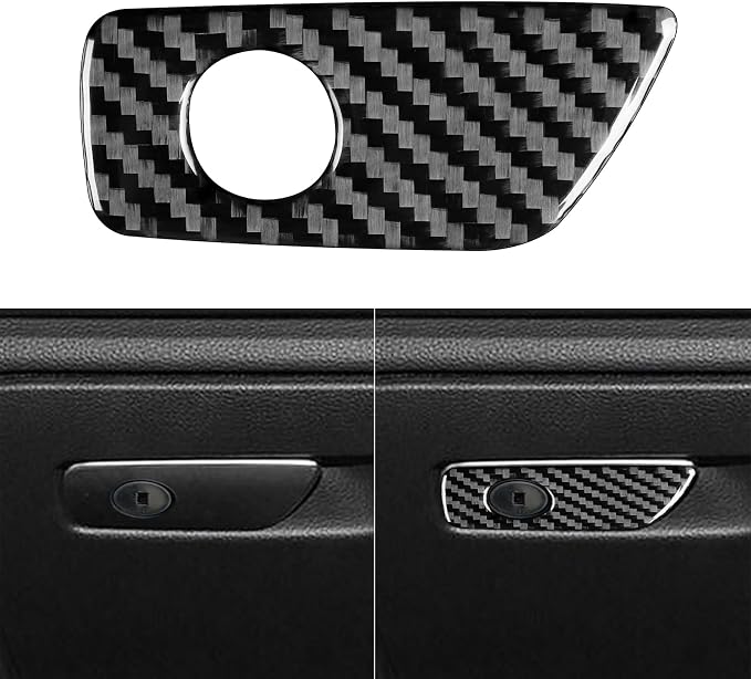 Real Premium Carbon Fiber Sticker Compatible with Audi A3 S3 RS3 8V 2013 2014 2015 2016 2017 2018 2019 Car Glove Box Storage Box Handle Switch Decor Trim Auto Interior Accessories Style A Black