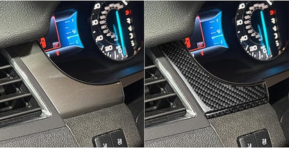 Premium Carbon Fiber Compatible with Ford Edge 2011-2014 2012 2013 SEL/Limited/SE/Sport Accessories Car Speedometer Tachometer Surround Panel Cover Interior Trim Sticker Decal Black 4PCS