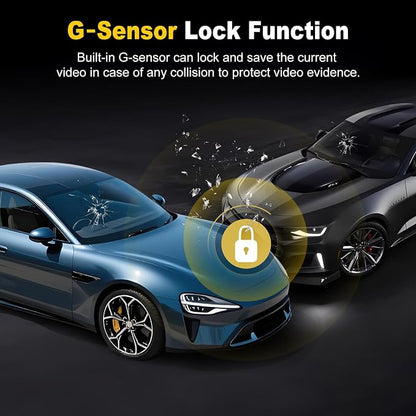 4K+2K Dash Cam Front and Rear, Free 64GB Card Included, 5.8GHz WiFi Dash Camera for Cars, Built-in G-Sensor, 3.2” IPS Screen, 170°Wide Angle, Night Vision, 24 Parking Mode, Black