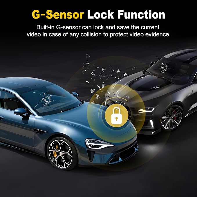 Dash Cam, 4K+2K Full HD Dash Cam Front and Rear, Dash Camera for Cars with Built-in 5GWiFi, 3.0” IPS Screen Dashcam, with 64GB Card, Night Vision, Loop Recording, G-Sensor, Parking Mode, Black