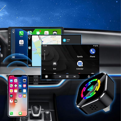 Asixxsix Wireless Adapter for Android Auto, Convert Wired to Wireless Car Play Adapter, Easy Setup Plug and Play, Fast and Stable Connection, Auto Connect, Mini Size