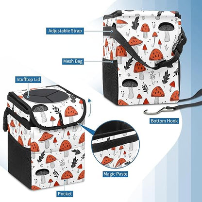 Car Trash Can – Multi-Purpose, Lightweight and Portable with Durable Water-Resistant Coating, No Installation Required, Practical and Ample Capacity, Variety of Colors.Mushroom