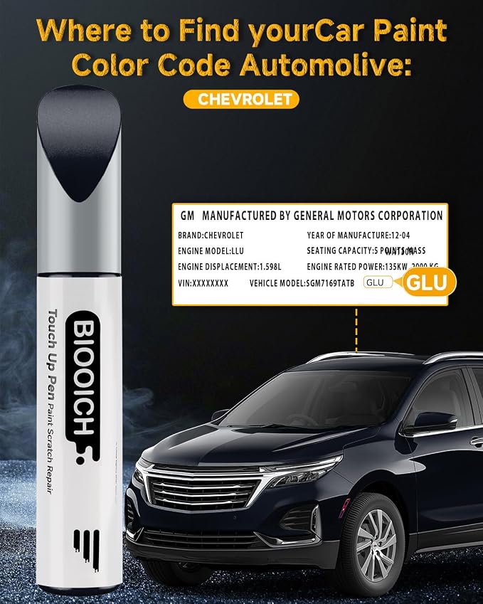 Touch Up Paint Pen Exact Color Match Car Chip and Scratch Repair (for Chevrolet, Midnight Blue Metallic(GLU/WA328E))