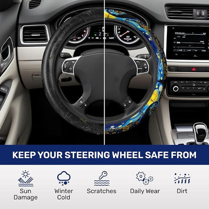 GENANY Horror Movie Character Steering Wheel Cover, Non Slip Polyester Wheel Protector for Car SUV Truck, Universal 15 Inch