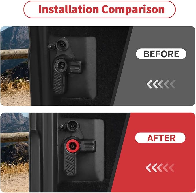 Linskip Freedom Panel Latch Trim Kit Compatible with 2021-2024 2025 Ford Bronco Accessories Red, Hardtop Roof Handle Bult-in Aluminum Cover Set for Bronco Interior Accessories 4Door