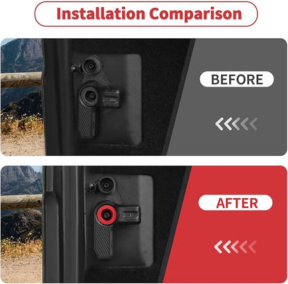 Linskip Freedom Panel Latch Trim Kit Compatible with 2021-2024 2025 Ford Bronco Accessories Red, Hardtop Roof Handle Bult-in Aluminum Cover Set for Bronco Interior Accessories 4Door