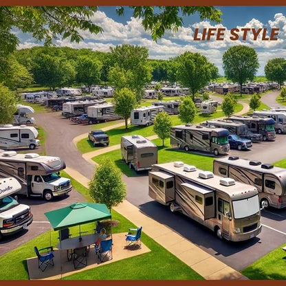 Windshield Sun Shade | fits RV Class-A | Certified 99.87% UVB & 99.02% UVA Protection Sun Shade. Award Winning Sunshade for Car Windshield with Patented Technology. Car Window Shades by Kinder Fluff