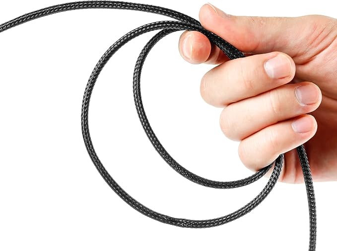 Xuniea 96ft Wire Loom Braided Cable Sleeve Covers Cord Management with 127 Pcs Tube Heat Shrinkable for Audio Video Cable Cord Protectors from Pets (1/2, 1/4, 3/8 Inch,Black and Red)