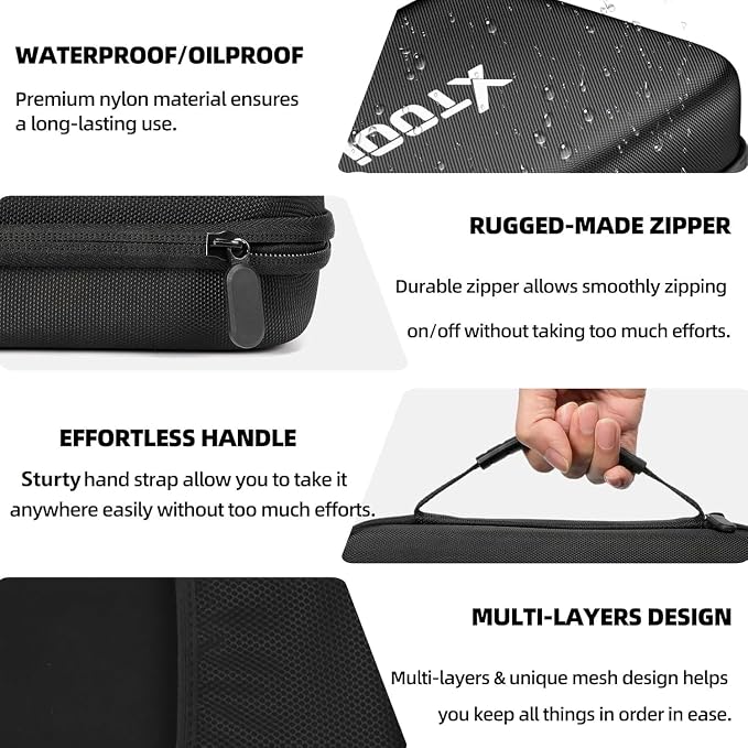 XTOOL Protective Case for OBD2 Scanner Diagnostic Tool, Waterproof Car Scan Tool Carrying Case Compatible with IP500, IP608, IP616, IP819, Size 11''x 7''x 4''
