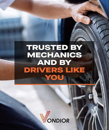 Vondior Tire Pressure Gauge with Tube (0-60 PSI), Air Pressure Gauge Certified ANSI Accurate with Large Easy to Read Glow Dial, Tire Pressure Gauge for Car Trucks Bicycle Tires