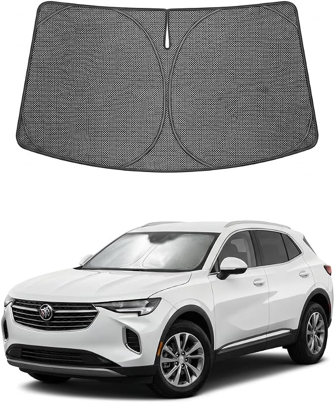 Proadsy Windshield Sun Shade Custom Fit Buick Envision 2021-2026 Ice Crystal Black Front Window Sunshade UV and Heat Blocker Foldable Visor Keeps Car Cooler for Summer Parking and Daily Use