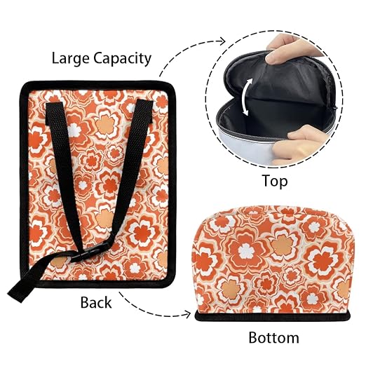 Groovy Orange Sunflower 70S 80S Abstract Print Car Accessories Trash Can for Women Auto Interior Decorations Multipurpose Garbage Can with Lid and Zipper Portable Trash Bin Organizer