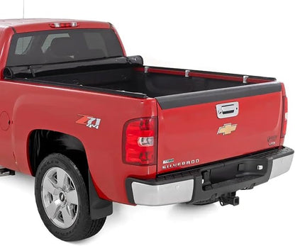 Rough Country Soft Roll Up Truck Bed Tonneau Cover for Chevy Silverado & GMC Sierra 1500/2500HD/3500HD (2007-2014) - Fits 6'7 (78.8-78.9") Bed