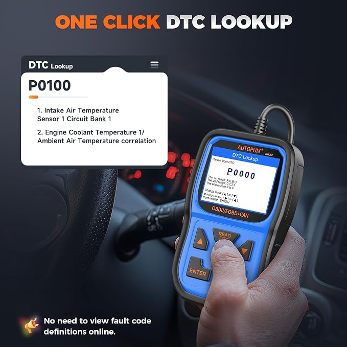 AUTOPHIX OM126P+ OBD2 Scanner, Check Engine Light Code Reader, Car Code Scanner for Automotive Diagnostic, Read & Clear Fault Code, Pass Smog Test, Live Data, for All US Cars After 1996