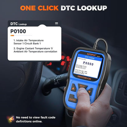 AUTOPHIX OM126P+ OBD2 Scanner, Check Engine Light Code Reader, Car Code Scanner for Automotive Diagnostic, Read & Clear Fault Code, Pass Smog Test, Live Data, for All US Cars After 1996
