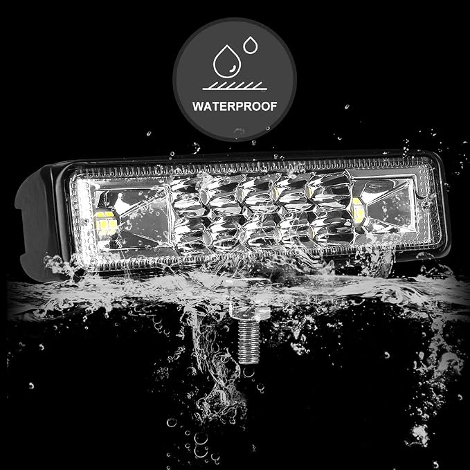 6 Inch Led Pods Light Bar - nicerpro Slim 60W 10000Lm 12V/24V Driving Fog Light Waterproof Combo Flood Spot Lights for Trucks Off Road ATV UTV Golf Cart Trailer 2 Pack