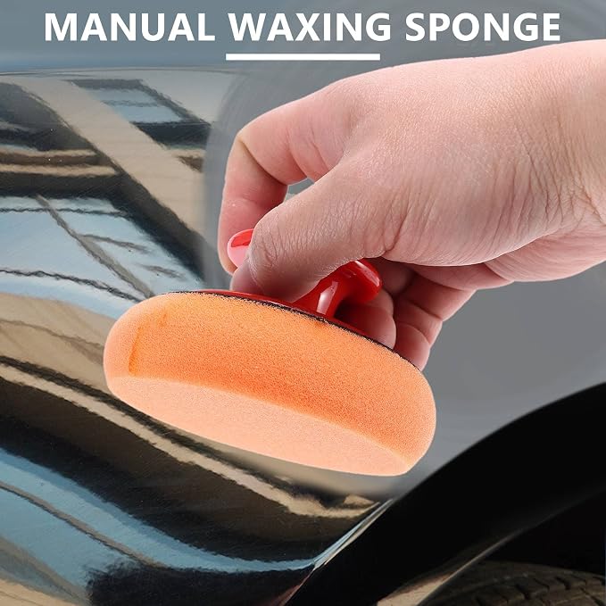6Pcs/Set Car Wax Wash Polish Pad Sponge Cleaning Foam Kit Microfiber Applicator Pads with Gripper Handle Car-Styling