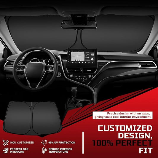 Windshield Sun Shade for 2021-2026 Le-xus IS300 IS350 IS500 IS250 IS200t Foldable Sun Sunshade for Car Front Window Blocks UV Rays and Heat Automotive Interior Protector Custom Fit Accessories