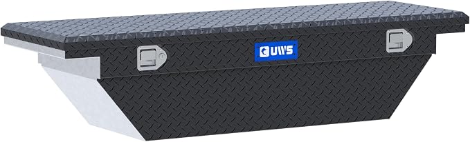 UWS EC10313 63-Inch Matte Black Heavy-Wall Aluminum Angled Truck Tool Box with Low Profile, RigidCore Lid