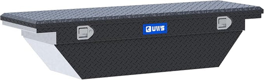 UWS EC10313 63-Inch Matte Black Heavy-Wall Aluminum Angled Truck Tool Box with Low Profile, RigidCore Lid