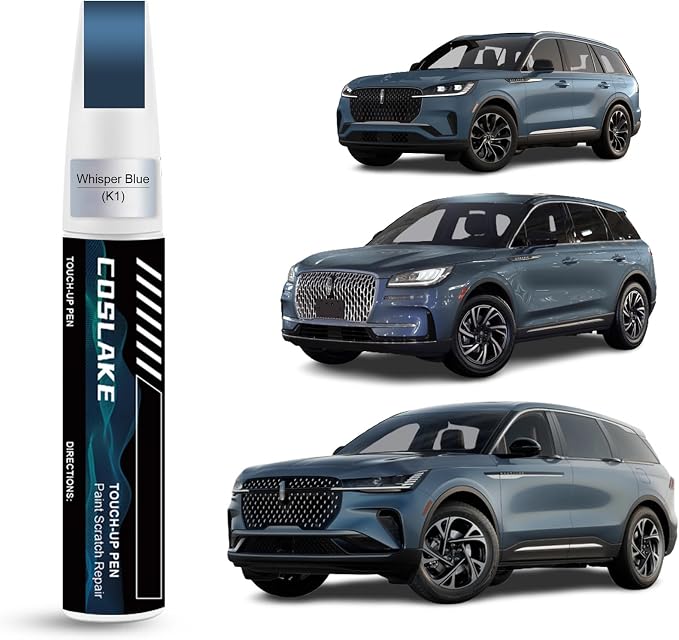 Car Touch Up Paint(Whisper Blue(K1)) for LINCOLN, Car Paint Scratch Repair Kit, Quick & Easy Solution to Repair, 2 in 1 Scratch Remover Pen with 2PCS Disposable Micro Applicators