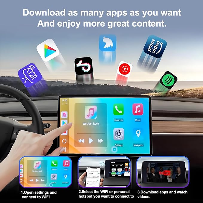 8 Core [4+64G] Wireless Carplay AI Box Android Auto Adapter, Qualcomm Android 13 Plug & Play, Compatible with 98% Vehicle Models, GPS Navigation/Voice Control/Bluetooth/Mirror Link