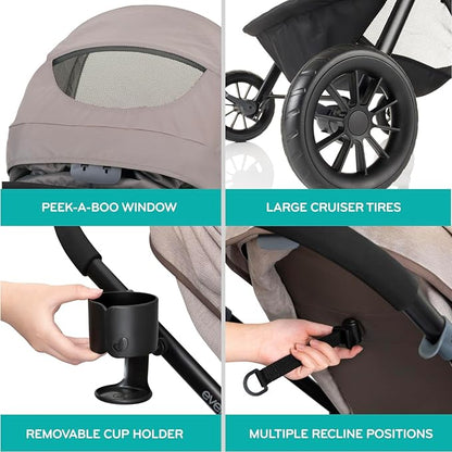Evenflo Pivot Modular Travel System with LiteMax Preemie and Infant Car Seat (Casual Gray)