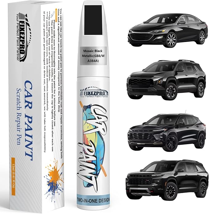 Mosaic Black Metallic(GB8/WA384A) Touch Up Paint for Chevrolet, Car Paint Scratch Repair Remover Pen Color Exact Match, Quick and Easy Fix Automotive Chips and Nicks Scuff