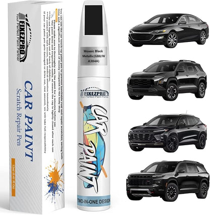 Mosaic Black Metallic(GB8/WA384A) Touch Up Paint for Chevrolet, Car Paint Scratch Repair Remover Pen Color Exact Match, Quick and Easy Fix Automotive Chips and Nicks Scuff