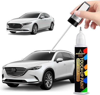 Snowflake White Pearl Mica(25D) Touch Up Paint For Mazda Exact Match-Chips and Nicks 2 in 1 Car Paint Pen Scratch Rapair for CX-5/CX-30/CX-50/CX-70/MAZDA3 SEDAN/HATCHBACK