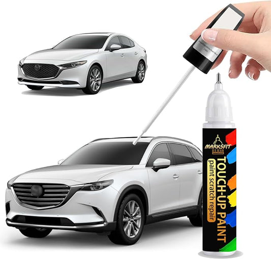 Snowflake White Pearl Mica(25D) Touch Up Paint For Mazda Exact Match-Chips and Nicks 2 in 1 Car Paint Pen Scratch Rapair for CX-5/CX-30/CX-50/CX-70/MAZDA3 SEDAN/HATCHBACK