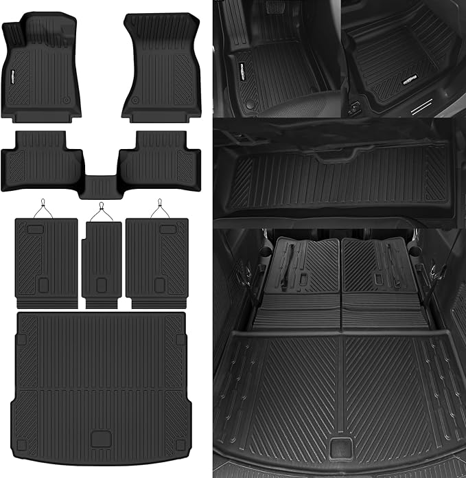Floor Mats for Audi Q5 2018-2024(Not for PHEV), Trunk Mat and Backrest Mat All Weather TPE Protector for Audi Q5 Accessories