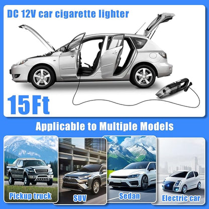 Car Cleaning Kit, Car Vacuum Interior Detailing Cleaner Kit with High Power Handheld Vacuum, Brush Set, Windshield Tool, Duster, Towels, Complete Car Care Tools for Women (Blue)