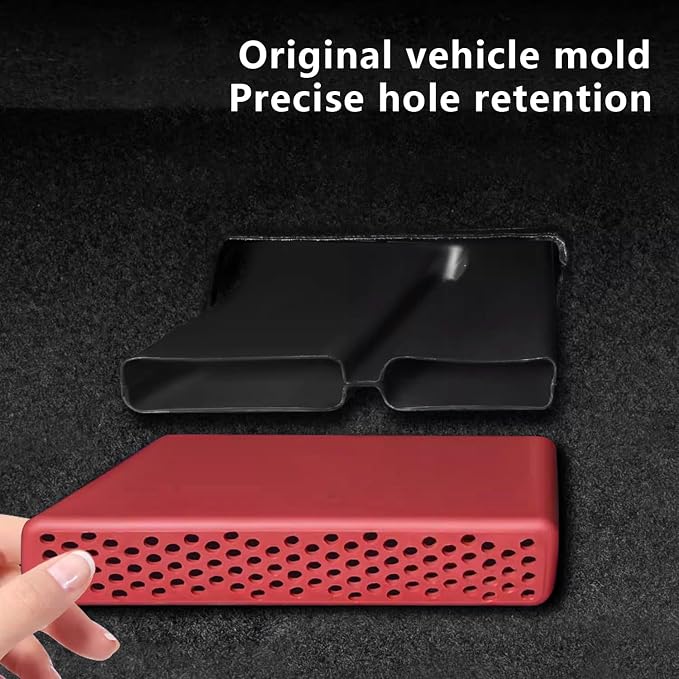 Temmis Car Under Seat Air Outlet Silicone Protection Cover for Toyota Highlander 2020-2025, Auto Interior Accessories Vent Protector Cap Set Accessory-Red