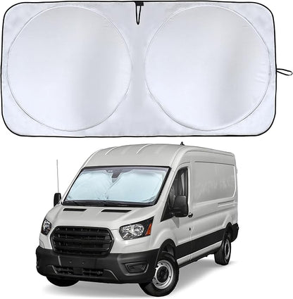 Econour Windshield Sun Shade for Ford E-Transit 2015-2026, Sunshade for Front Window & Windshield Sun Visor, UV Rays Heat Blocker & Protector, Van Accessories