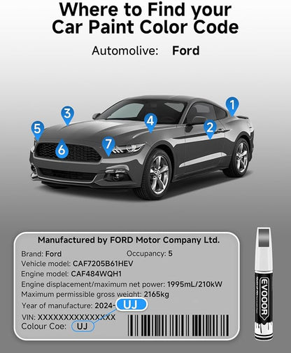 UJ Sterling Gray Metallic Touch Up Paint for Ford – Exact Match 2 in 1 Paint Pen for Chips and Nicks Repair