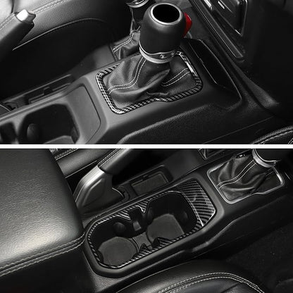 RT-TCZ Carbon Fiber Interior Trim Kit Cover Center Console Decoration Accessories Compatible with Jeep Wrangler JL JLU & Gladiator JT 2018-2023 23PCS