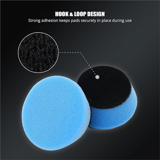 SPTA Blue T60 Moderate-Cut Foam Polishing Pads, 5Pcs 2inch/50mm Sponge Polishing Buffing Pads, Car Foam Detail Polishing Pad Kit for Car Detail Polishing, Small Area Polishing -FPTSS2B