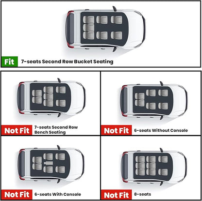 LASFIT Floor Mats & Backrest Mats & Cargo Mats for Mazda CX-90/CX-90 PHEV 2026 2025 2024 7 Seats (Only Fit 3rd Row 60/40 Split-Bench Seats) All Weather TPE Custom Fit Car Liners for CX-90/CX-90 PHEV