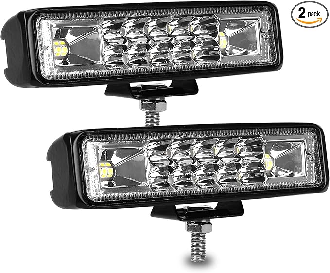6 Inch Led Pods Light Bar - nicerpro Slim 60W 10000Lm 12V/24V Driving Fog Light Waterproof Combo Flood Spot Lights for Trucks Off Road ATV UTV Golf Cart Trailer 2 Pack