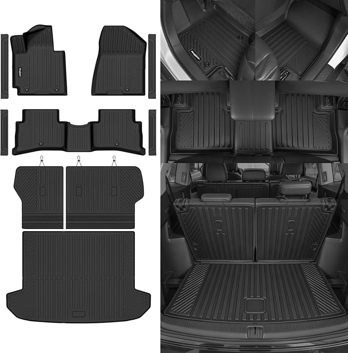 Floor Mats for 2016-2018 Hyundai Tucson, Trunk Mat and Backrest Mat & Door Sill Guard All Weather TPE Protector for Hyundai Tucson Accessories