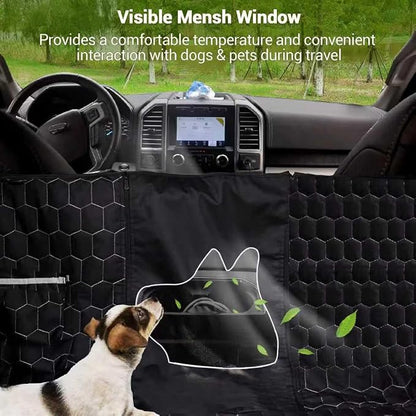 Meginc Dog Car Seat Cover for Trucks, Dog Seat Cover for Back Seat Protector F150 Ram 1500, Waterproof Dog Hammock for Truck with Mesh Window Heavy Duty Seat Cover for F-Series/GMC Sierra/Silverado