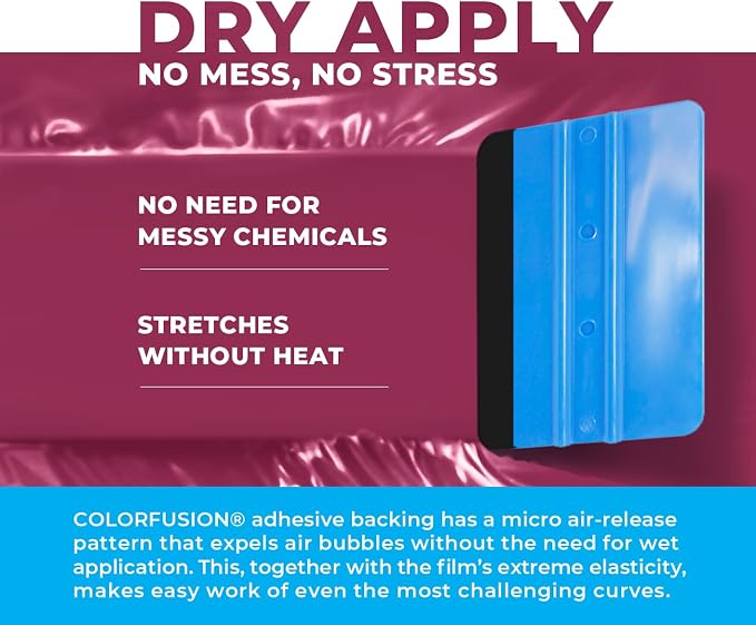 ColorFusion PPF by VViViD, Gloss Dark Star Ruby Magenta Dry Apply PPF Vinyl Car Wrap Roll 60ft x 5ft