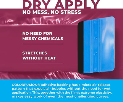 ColorFusion PPF by VViViD, Gloss Dark Star Ruby Magenta Dry Apply PPF Vinyl Car Wrap Roll 10ft x 5ft