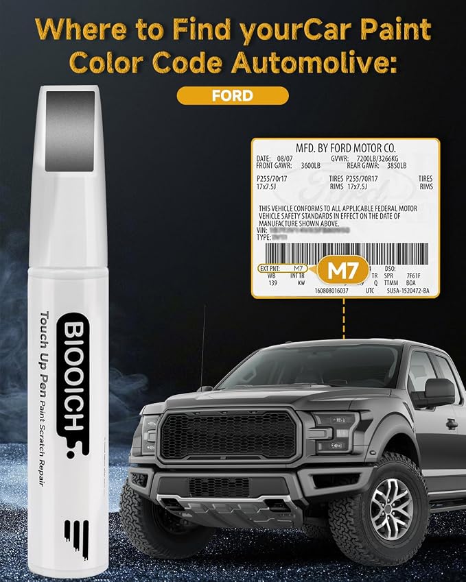 Touch Up Paint Pen Exact Color Match Car Chip and Scratch Repair (for Ford, Carbonized Gray Metallic(M7))